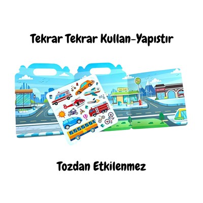 Lino Tekrar Tekrar Kullanılabilen İlk Sticker Kitabım Vehicles