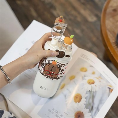 Vagonlife 520 Ml Capybara Desenli Paslanmaz Çelik Termos
