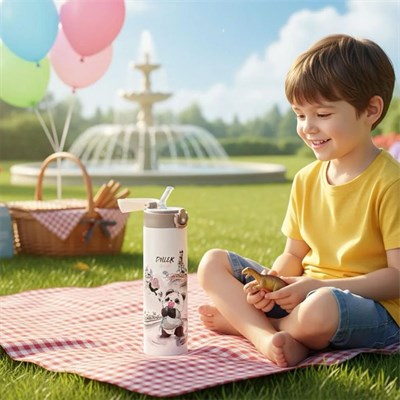 Vagonlife 480 Ml Panda Desenli Paslanmaz Çelik Termos