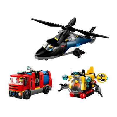 LEGO City Helikopter, İtfaiye Kamyonu ve Denizaltı Karışımı 874 Parça