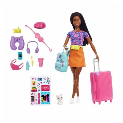 Barbie Brooklyn Seyahatte Bebeği ve Aksesuarları