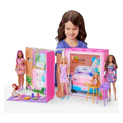 Barbie Portatif Tatil Evi Bebek ve Oyun Seti