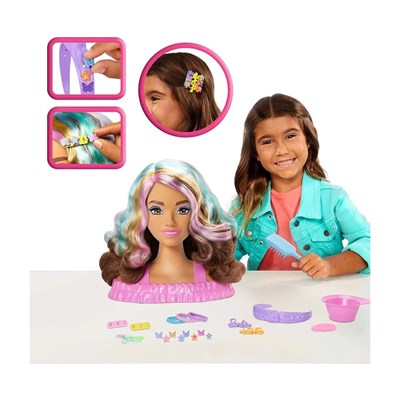 Barbie Saç Tasarımı Büstü Kahverengi Saçlı