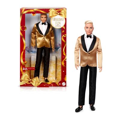 Barbie Signature 2025 Holiday Blonde Ken Collectible Fashion Doll Wearing