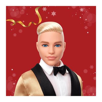 Barbie Signature 2025 Holiday Blonde Ken Collectible Fashion Doll Wearing