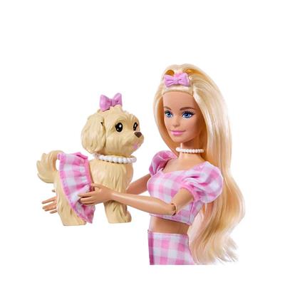Barbie Uyumlu Dostlar Sarı Saçlı Bebek ve Köpekçiği