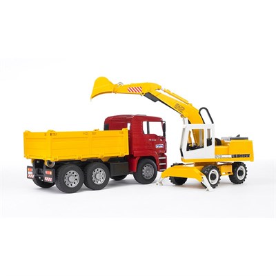 Bruder Man Damperli Kamyon Ve Liebherr Ekskavatör
