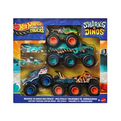 Hot Wheels Monster Trucks Köpekbalıkları ve Dinozorlar Çoklu Paketi