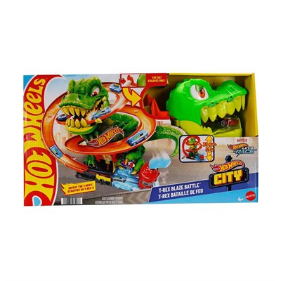 Hot Wheels T-Rex ve İtfaiye İstasyonu Oyun Seti