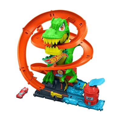 Hot Wheels T-Rex ve İtfaiye İstasyonu Oyun Seti