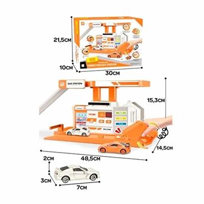 Mega Die Cast Turuncu Benzin İstasyonu Seti
