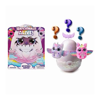 Sesli ve Işıklı Hatchimals Alive Mystery Hatch Pufficorn İnteraktif Peluş Sürpriz Yumurta