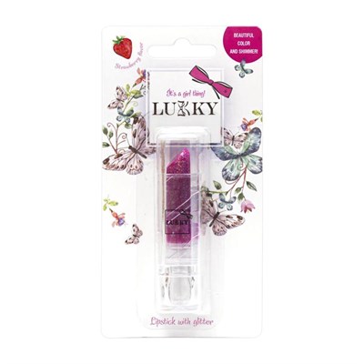 Lukky Çi̇lek Aromalı Simli Lipstick Mor