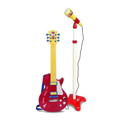 Sunman Bontempi Ayaklı Mikrofonlu Kırmızı Elektronik Çocuk Rock Gitarı