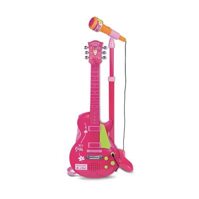 Sunman Bontempi Ayaklı Mikrofonlu Pembe Elektronik Çocuk Rock Gitarı