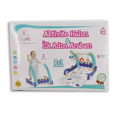 Birlik Oyuncak 2si 1 Arada Aktivite Halısı ve İlk Adım Arabası Mavi