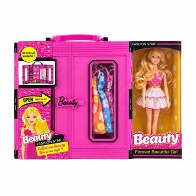 Beauty Aksesuarlı Bebekli Gardrop
