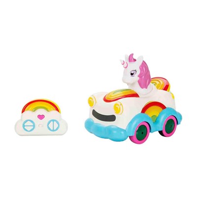 Sunman Işıklı Uzaktan Kumandalı Baloncuk Çıkaran Unicorn Araba Şarjlı