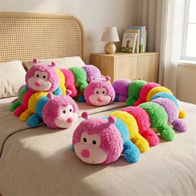 Mega Çok Renkli Tırtıl Peluş 105 Cm