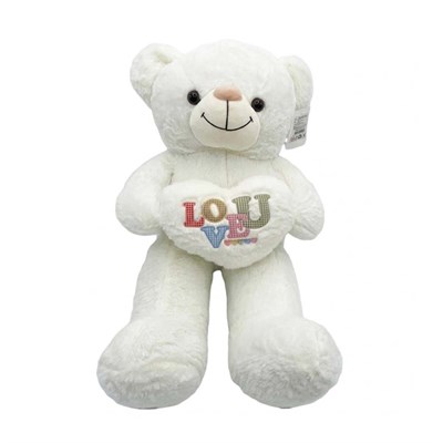 Peluş Kalpli Ayıcık Büyük 80 Cm