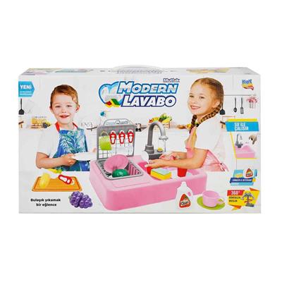 Pilli Modern Mutfak Lavabo Seti Pembe 25 Parça