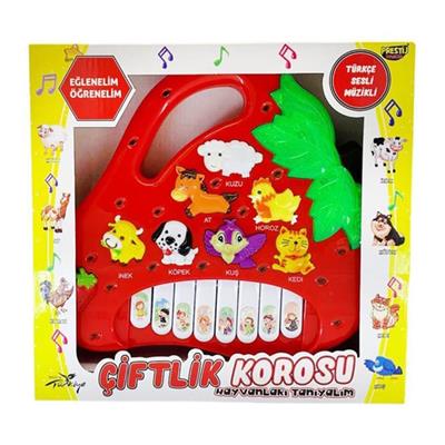 Kutulu Hayvanlı Pilli Çilek Piyano