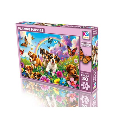 Ks Games Playing Puppies Puzzle 50 Parça