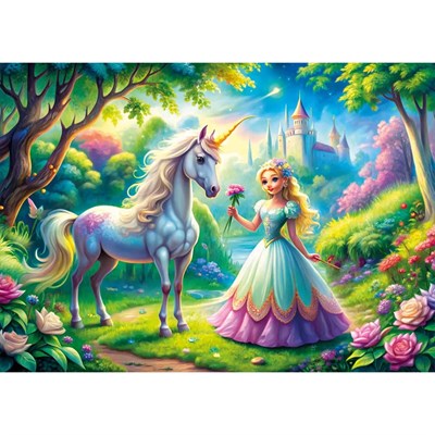 Ks Games Princes ve Unicorn Puzzle 50 Parça