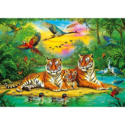 Ks Games Tiger Family Puzzle 50 Parça