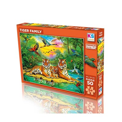 Ks Games Tiger Family Puzzle 50 Parça