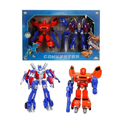 Sunman Dönüşebilen Işıklı Power Robot 2li