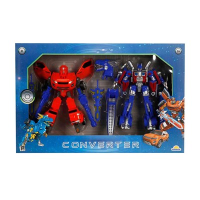 Sunman Dönüşebilen Işıklı Power Robot 2li