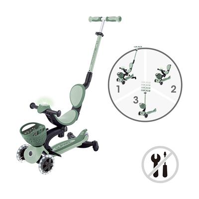 Globber Go Up Baby 360 Işıklı Scooter Zeytin Yeşili