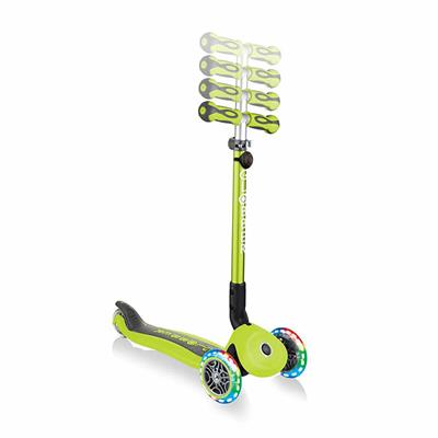 Globber Go Up Deluxe 3 Tekerlekli Katlanabilir 3’ü 1 Arada Işıklı Yeşil Scooter