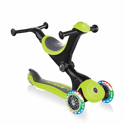 Globber Go Up Deluxe 3 Tekerlekli Katlanabilir 3’ü 1 Arada Işıklı Yeşil Scooter