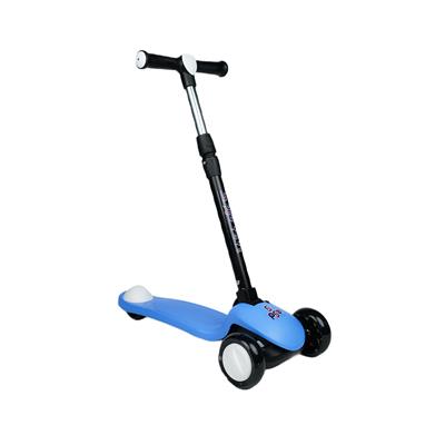 Pro Işıklı Üç Teker Katlanabilir Fren Sistemli Scooter Mavi