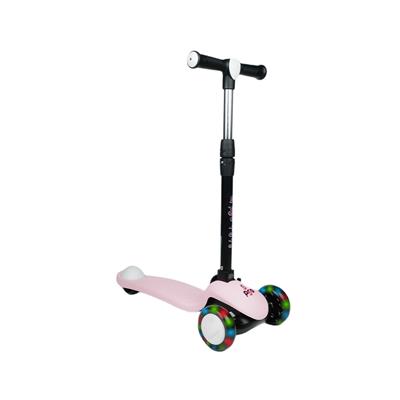Pro Işıklı Üç Teker Katlanabilir Fren Sistemli Scooter Pudra Pembe