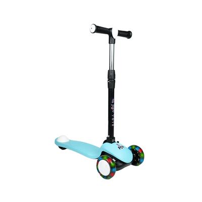 Pro Işıklı Üç Teker Katlanabilir Fren Sistemli Scooter Turkuaz