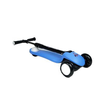 Pro Işıklı Üç Teker Katlanabilir Fren Sistemli Scooter Mavi