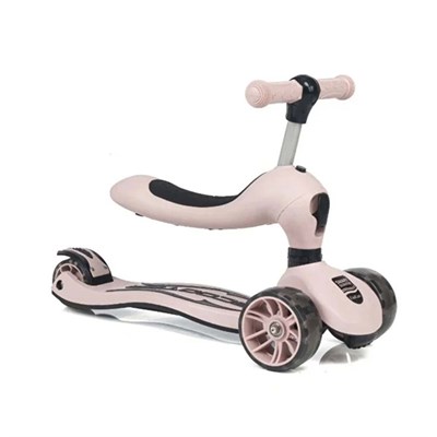 Unicare Smart Pembe Oturaklı Led Işıklı Scooter 3 Tekerli