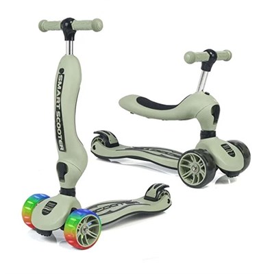 Unicare Smart Yeşil Oturaklı Led Işıklı Scooter 3 Tekerli