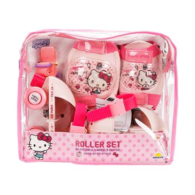 Sunman Rising Sports Hello Kitty Çantalı 4 Tekerlekli Paten Seti 25-31 Numara
