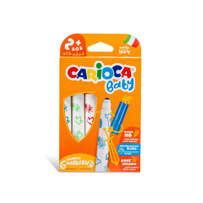 CARİOCA JUMBO BEBEK SÜPER YIKANABİLİR KEÇELİ BOYA KALEMİ 6'LI +2 YAŞ