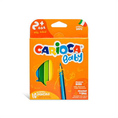 CARİOCA JUMBO BEBEK ÜÇGEN KURU BOYA KALEMİ 10'LU +2 YAŞ
