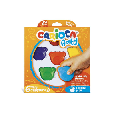 CARİOCA TEDDY BEBEK CRAYONS 6'LI +1 YAŞ