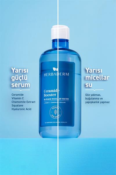 Ceramide Booster, Çift Fazlı Micellar Makyaj Temizleme Suyu 500 ml