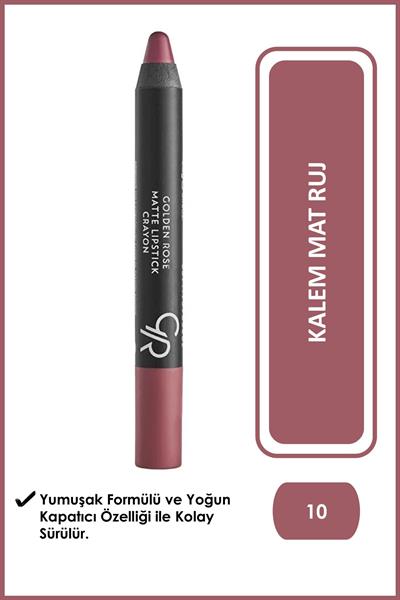 Golden Rose Matte Lipstick Crayon No:10 Mat Kalem Ruj 3,5 g