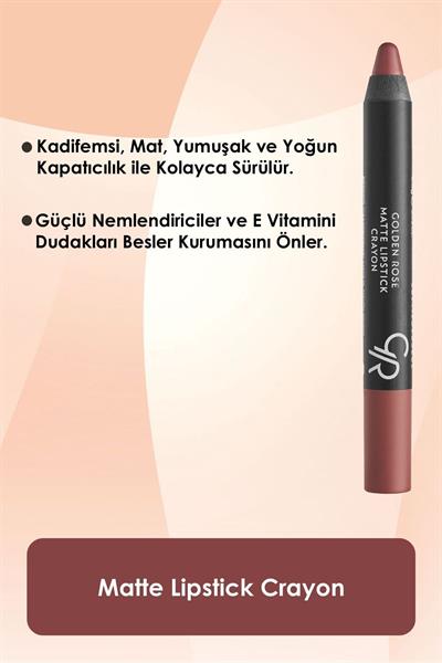 Golden Rose Matte Lipstick Crayon No:18 Capuccuno Mat Kalem Ruj 3,5 g