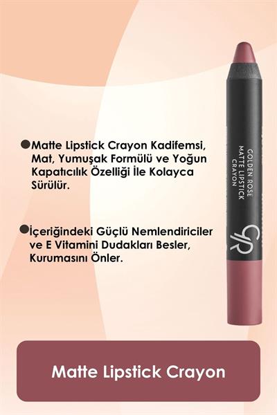 Golden Rose Matte Lipstick Crayon No:22 Cotton Pink Mat Kalem Ruj 3,5 g