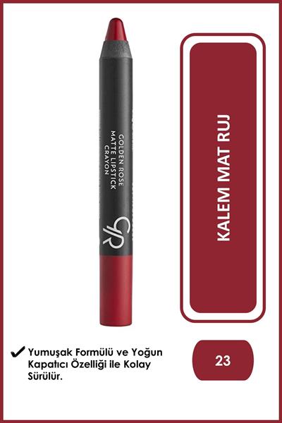 Golden Rose Matte Lipstick Crayon No:23 Red Dose Mat Kalem Ruj 3,5 g